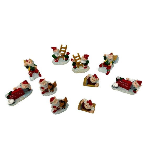 Chraming Little Christmas Elves  - Set of 10 - 2 of each design. - Picture 2 of 8